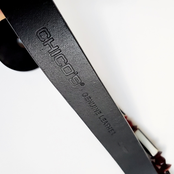 CHICOS black leather belt M/L - Picture 9 of 9